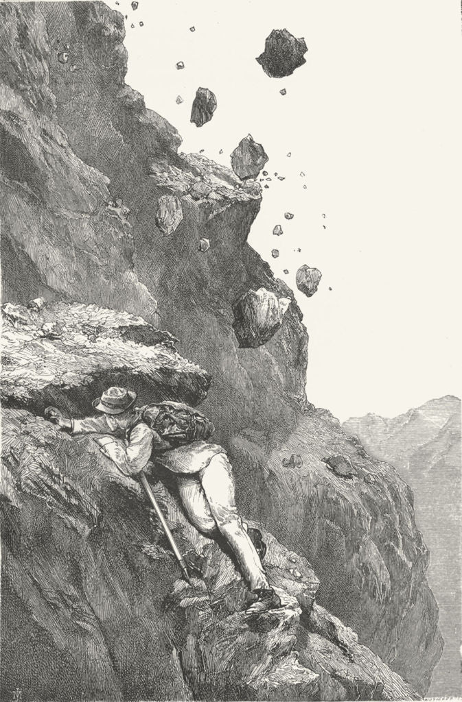 SWITZERLAND. A Cannonade, Matterhorn 1891 old antique vintage print picture